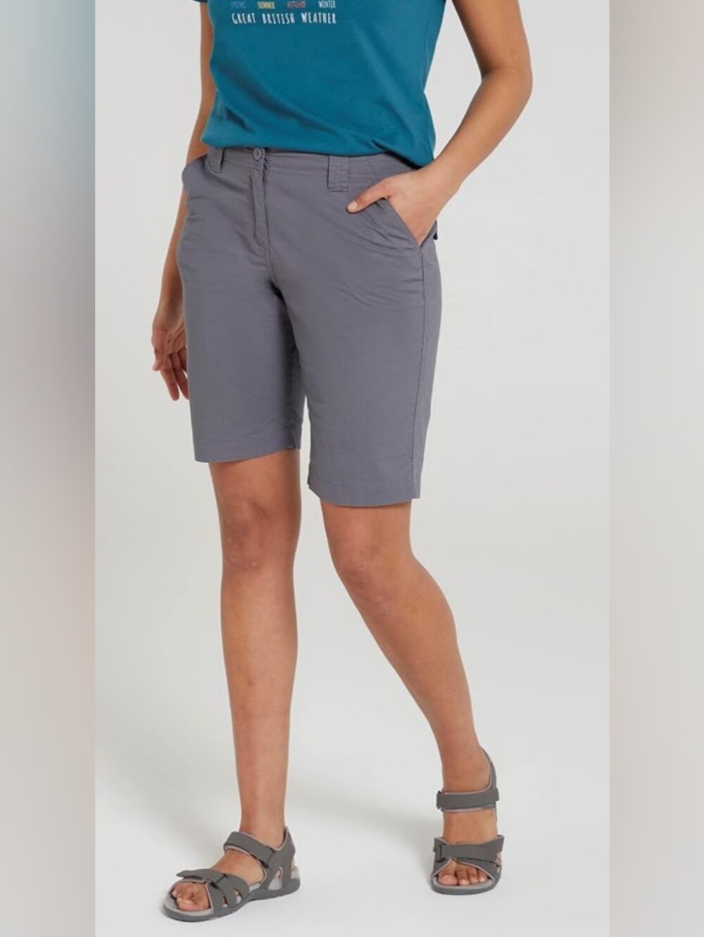 NWOT Mountain Warehouse Khaki Green Coast Stretch Bermuda Shorts Sz 8